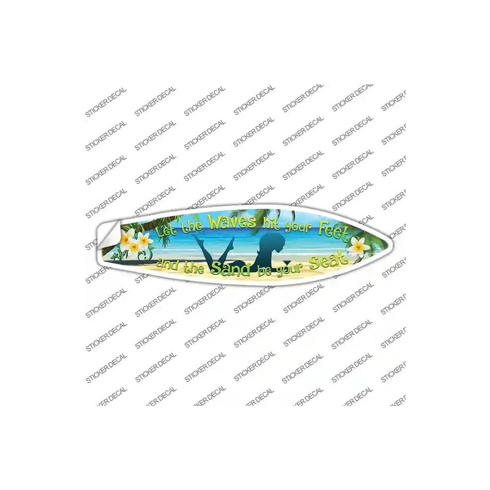 Smart Blonde Sb-045S-Xl Let The Waves Novelty Surfboard Sticker Decal - Extra Large 731997994309