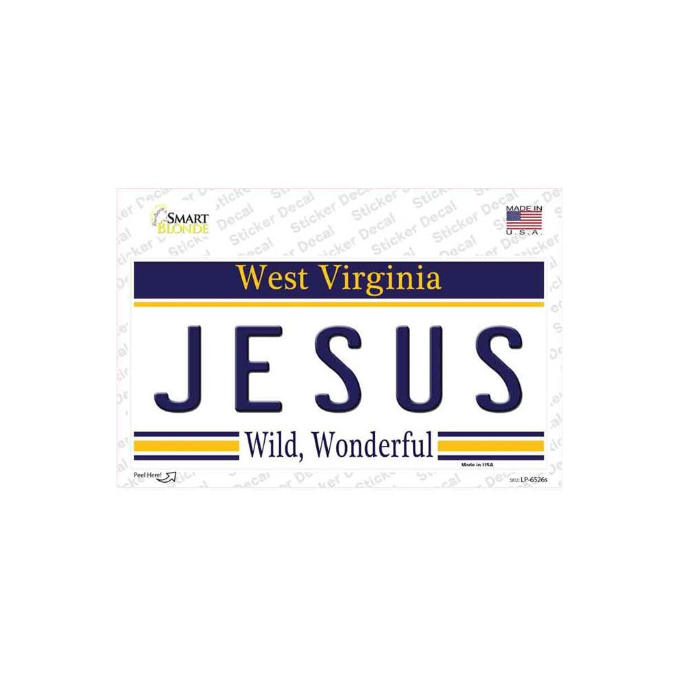Smart Blonde Lp-6526S-M Jesus West Virginia Novelty Sticker Decal - Medium 731997888455