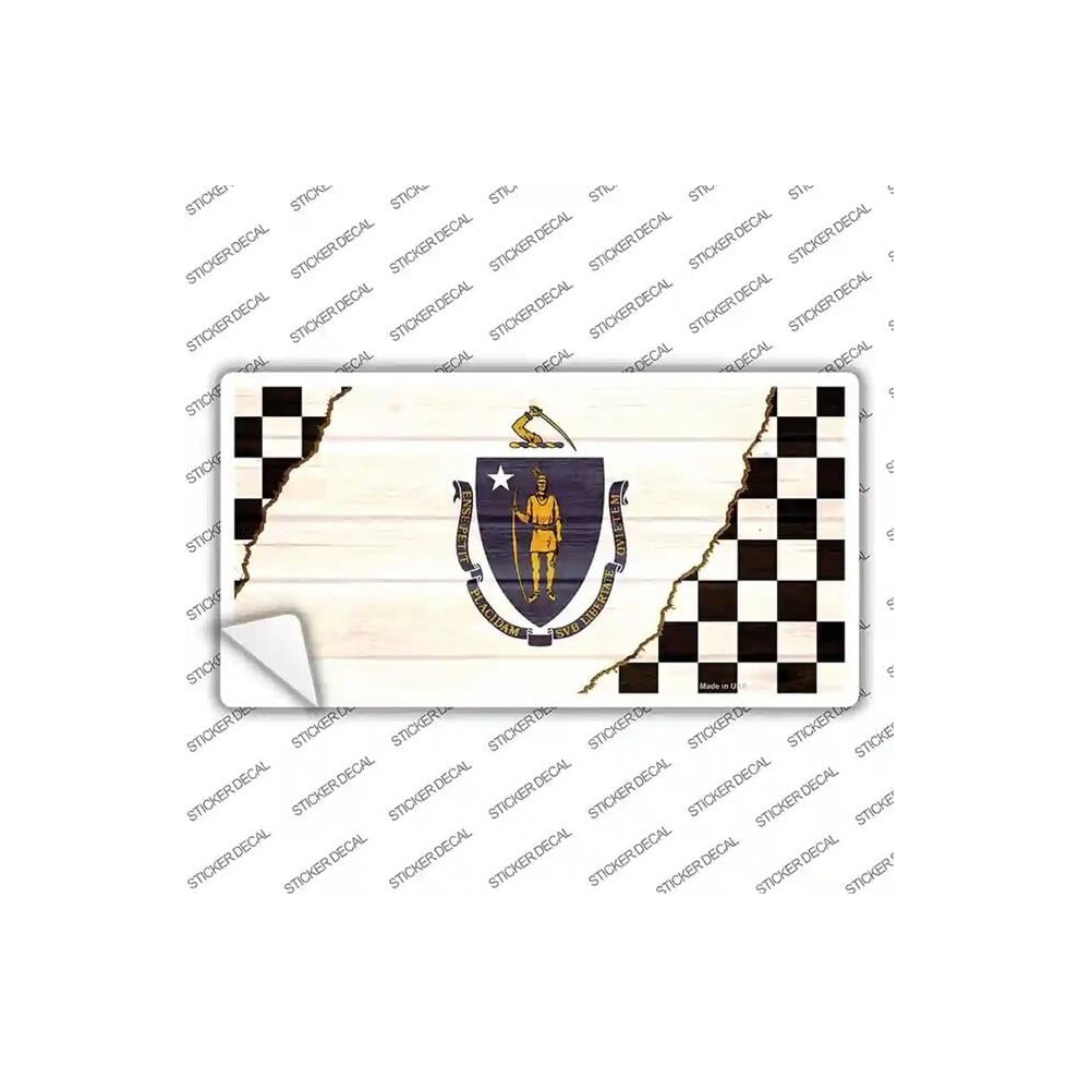 Smart Blonde Lp-13706S-S Massachusetts Racing Flag Novelty Sticker Decal - Small 731997889681