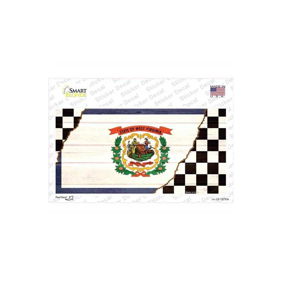 Smart Blonde Lp-13733S-M West Virginia Racing Flag Novelty Sticker Decal - Medium 731997889797