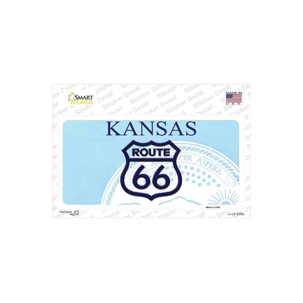 Smart Blonde Lp-2105S-M Route 66 Shield Kansas Novelty Sticker Decal - Medium 731997890489
