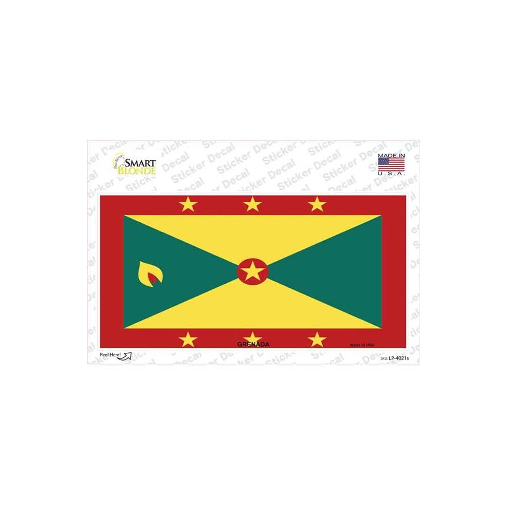 Smart Blonde Lp-4021S-M Grenada Flag Novelty Sticker Decal - Medium 731997891998