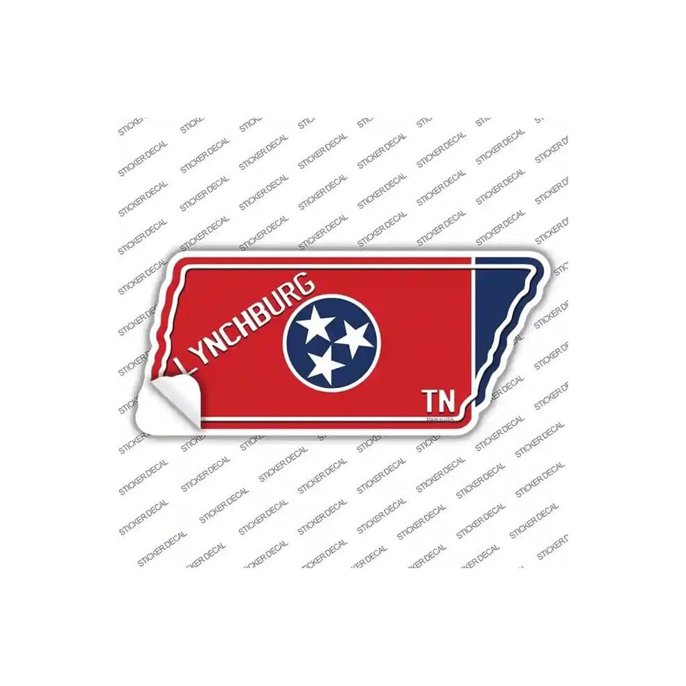 Smart Blonde Tn-299S-S Lynchburg Tn Flag Novelty Tennessee Shape Sticker Decal - Small 731997997195