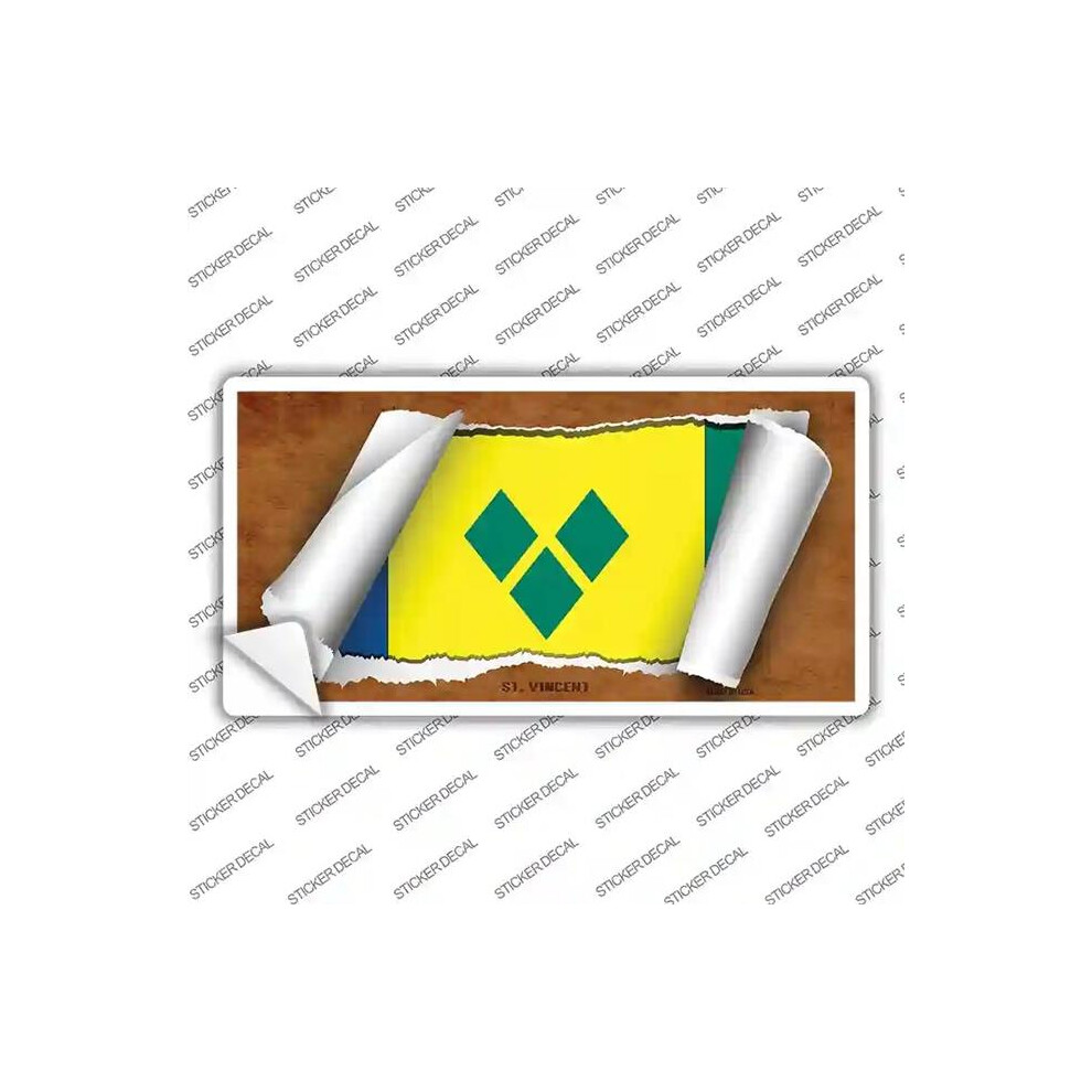 Smart Blonde Lp-9292S-Xl St Vincent Flag Scroll Novelty Sticker Decal - Extra Large 731997999120