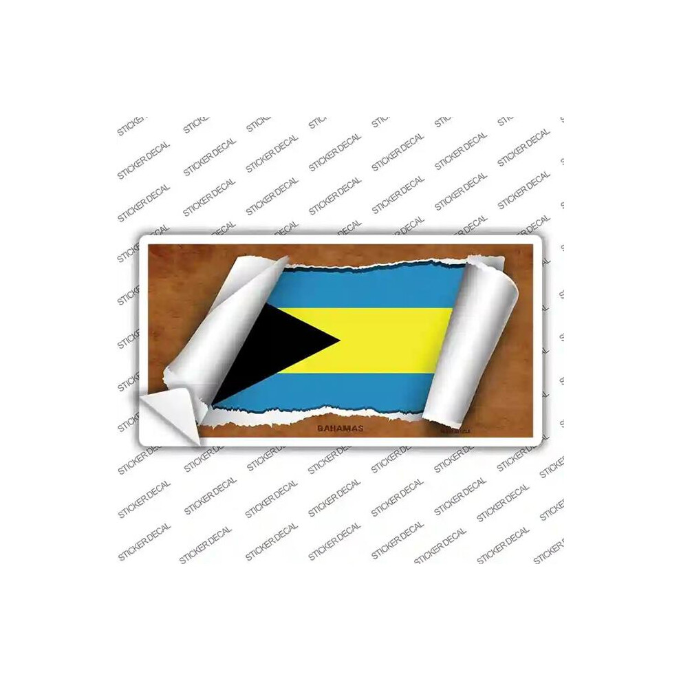 Smart Blonde Lp-9093S-S Bahamas Flag Scroll Novelty Sticker Decal - Small 731997999861