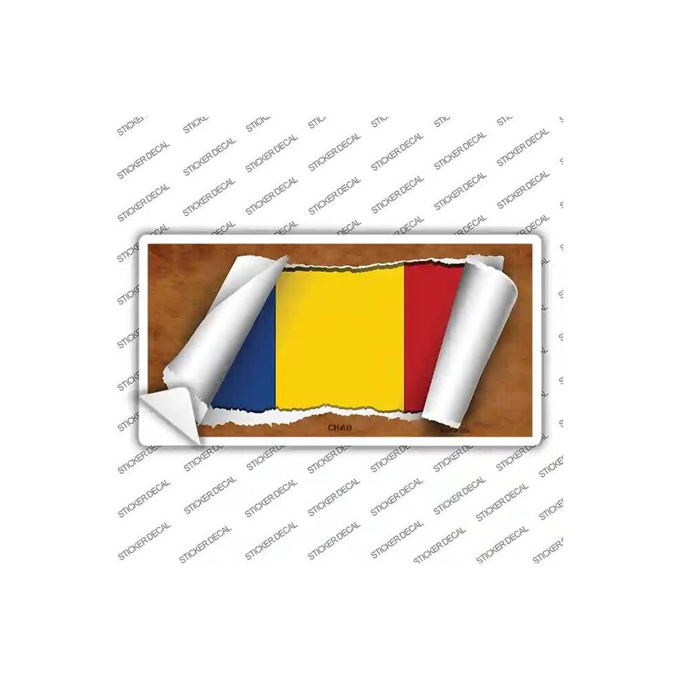 Smart Blonde Lp-9154S-Xl Chad Flag Scroll Novelty Sticker Decal - Extra Large 792636000157