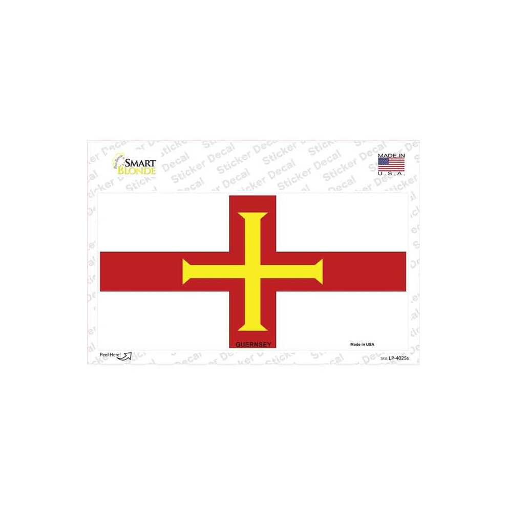 Smart Blonde Lp-4025S-M Guernsey Flag Novelty Sticker Decal - Medium 731997894166