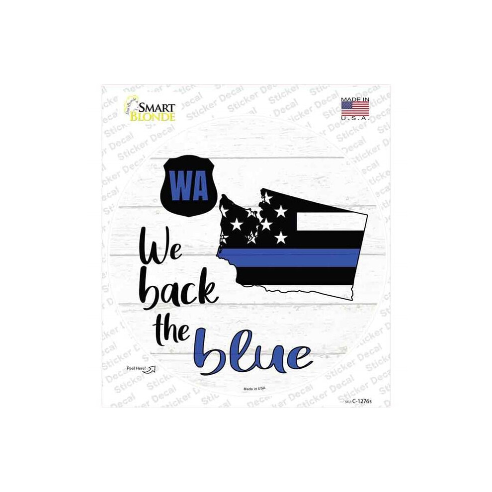 Smart Blonde C-1276S-M Washington Back The Novelty Circle Sticker Decal - Medium Blue 727897956851