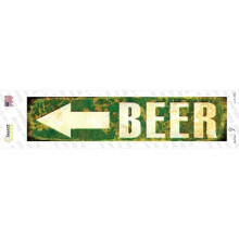 Smart Blonde K-1304s-M Beer to the Left Novelty Narrow Sticker Decal - Medium