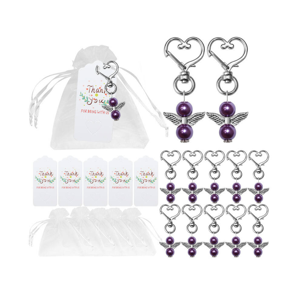 20 sets Guardian Angel Keychain Wedding Party Baptême Mini KeepSake Ailes Pendantes Bijoux décoratifs