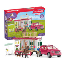 Schleich Horse Club Horse Toys for Girls and Boys Camping Trip with Camper Playset