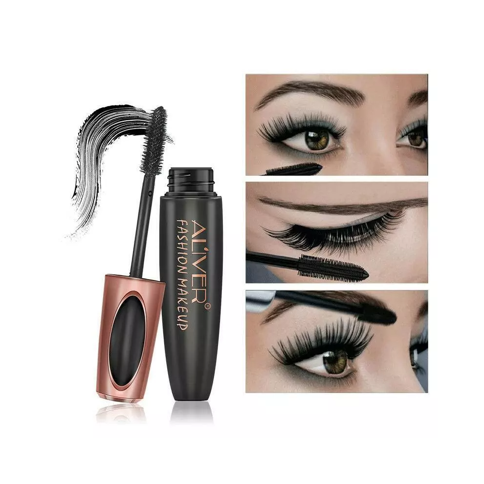 Aliver Lashes Black 3D Silk Fiber False Lash Mascara Waterproof Eyelash Extension Volume