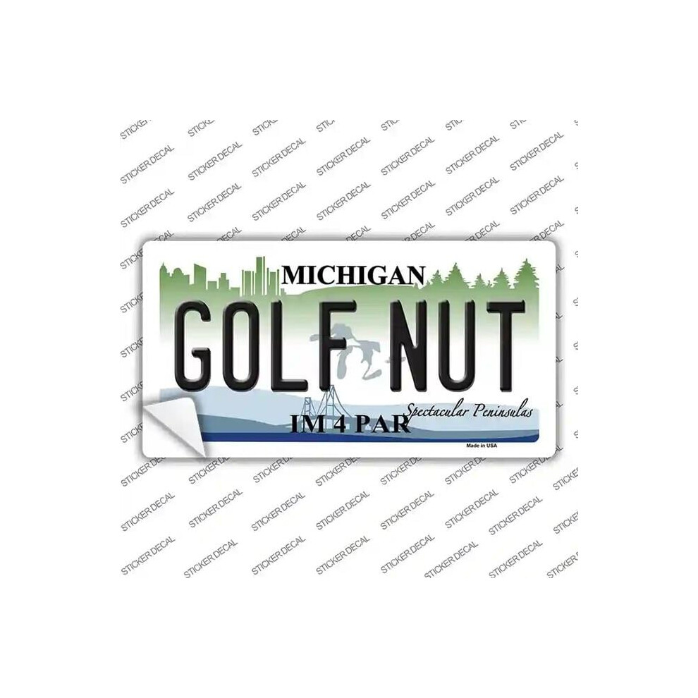 Smart Blonde Lp-2806S-S Golf Nut Michigan State Novelty Sticker Decal - Small 731997901833