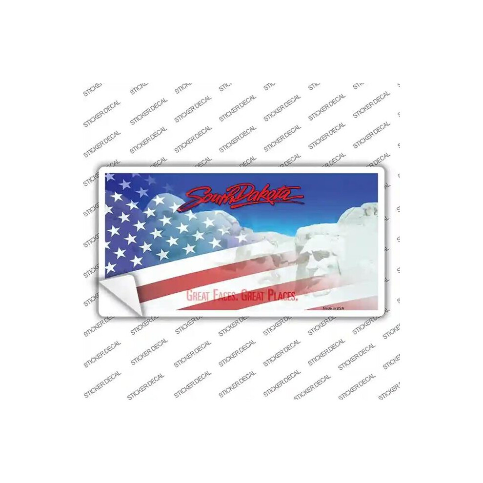 Smart Blonde Lp-12370S-Xl South Dakota With American Flag Novelty Sticker Decal - Extra Large 731997903059