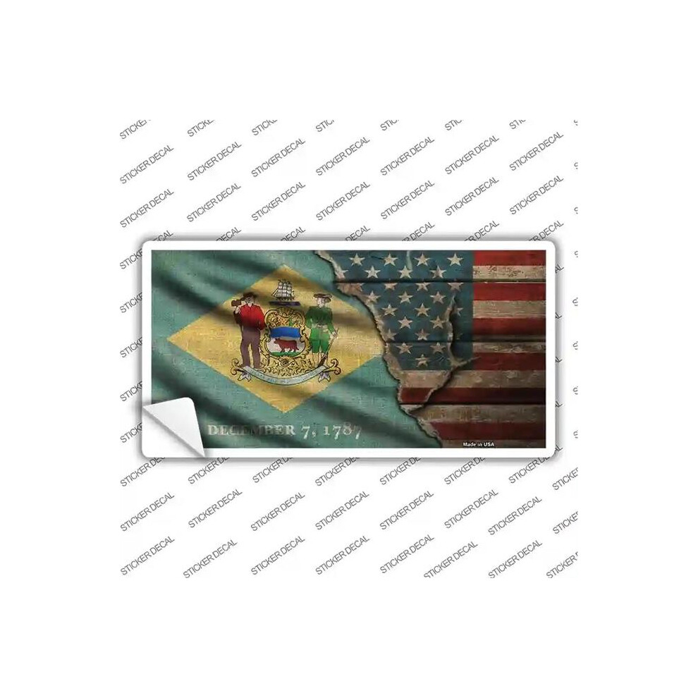 Smart Blonde Lp-12387S-Xl Delaware & American Flag Novelty Sticker Decal - Extra Large 731997903134