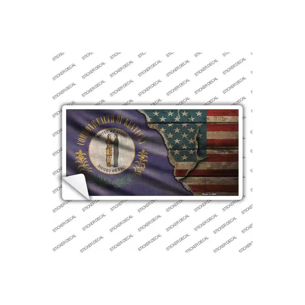 Smart Blonde Lp-12396S-S Kentucky & American Flag Novelty Sticker Decal - Small 731997903189