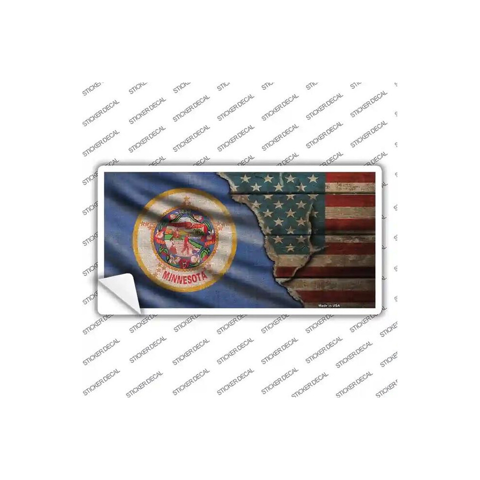 Smart Blonde Lp-12402S-Xl Minnesota & American Flag Novelty Sticker Decal - Extra Large 731997903219