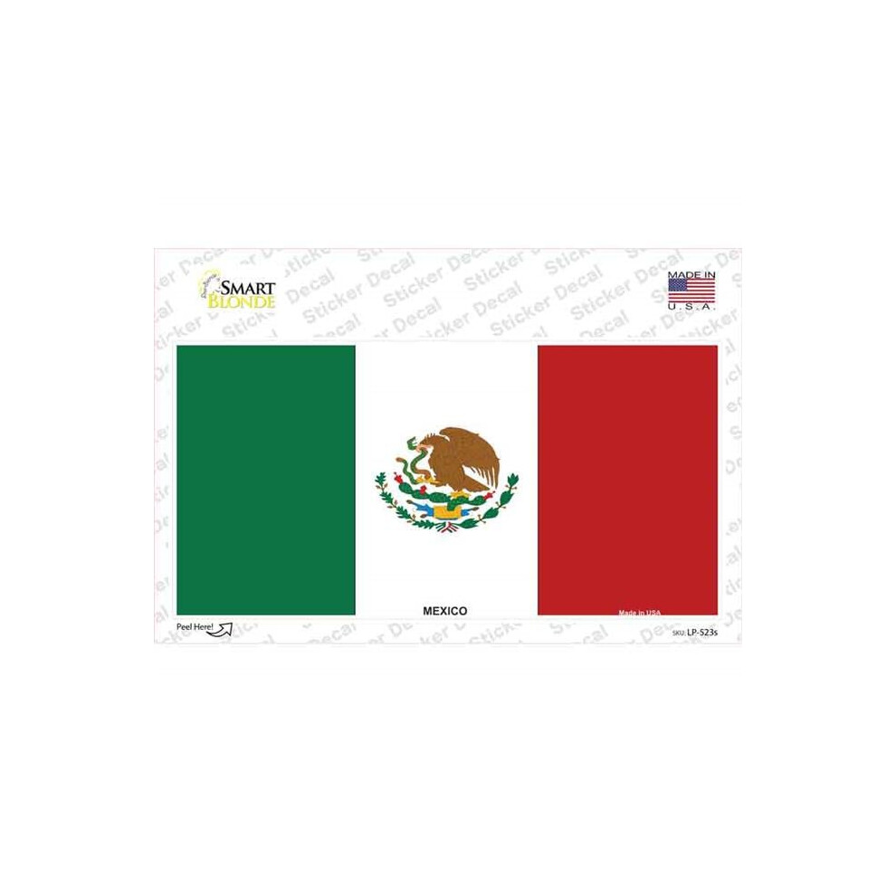 Smart Blonde Lp-523S-M Plain Mexico Flag Novelty Sticker Decal - Medium 731997904179