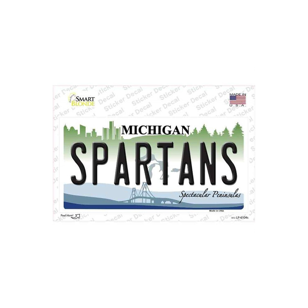 Smart Blonde Lp-6104S-M Spartans Michigan Novelty Sticker Decal - Medium 731997905596