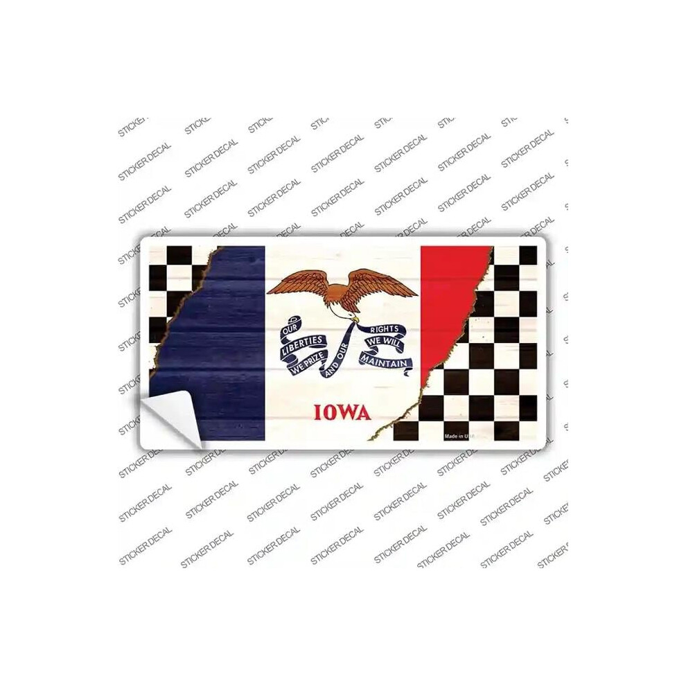Smart Blonde Lp-13700S-L Iowa Racing Flag Novelty Sticker Decal - Large 731997905718