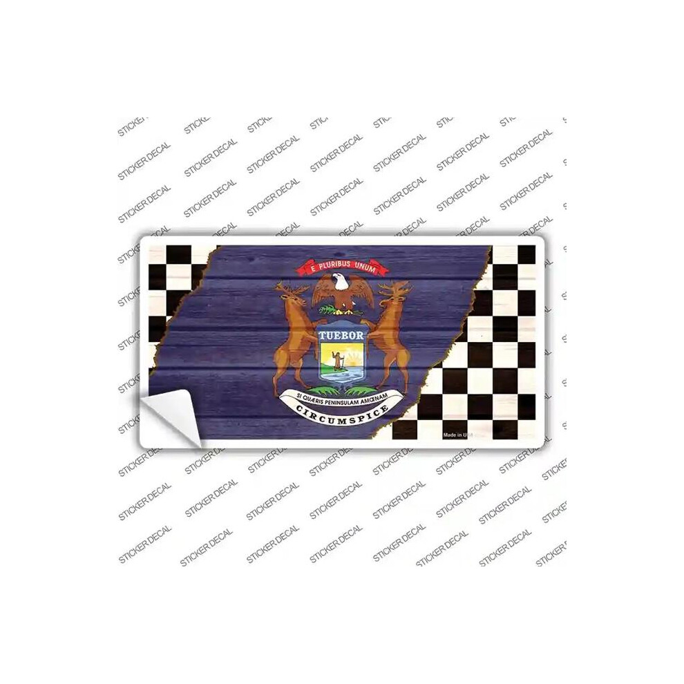 Smart Blonde Lp-13707S-Xl Michigan Racing Flag Novelty Sticker Decal - Extra Large 731997905756