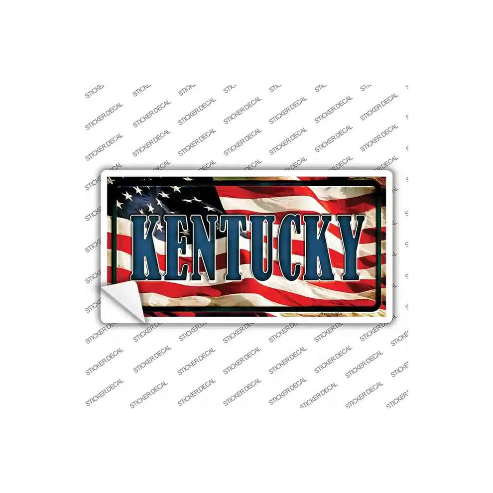 Smart Blonde Lp-3628S-Xl Kentucky On American Flag Novelty Sticker Decal - Extra Large 731997907620