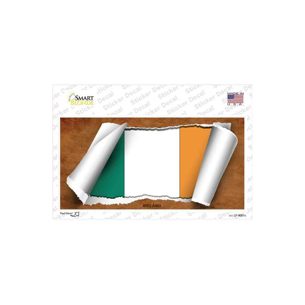 Smart Blonde Lp-9061S-M Ireland Flag Scroll Novelty Sticker Decal - Medium 792636001529