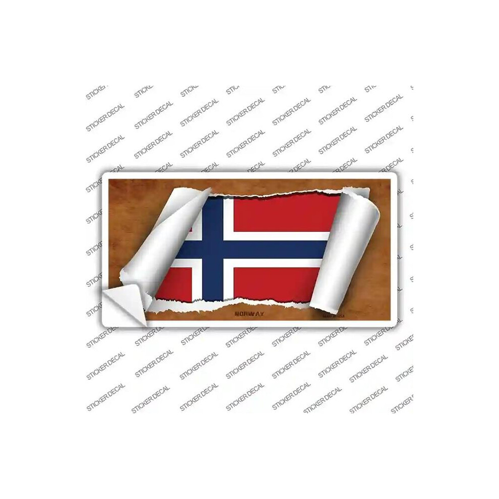 Smart Blonde Lp-9091S-L Norway Flag Scroll Novelty Sticker Decal - Large 792636001680