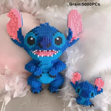 2-Pack-Stichstich-Bausteine, Stehende Pose Little Stitch Ornament, Kompatibel Mit Winzigen Partikeln, PVC-Material