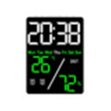 (Green) Large Screen Digital Alarm Clock Humidity Display