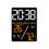 (Orange) Large Screen Digital Alarm Clock Humidity Display 1