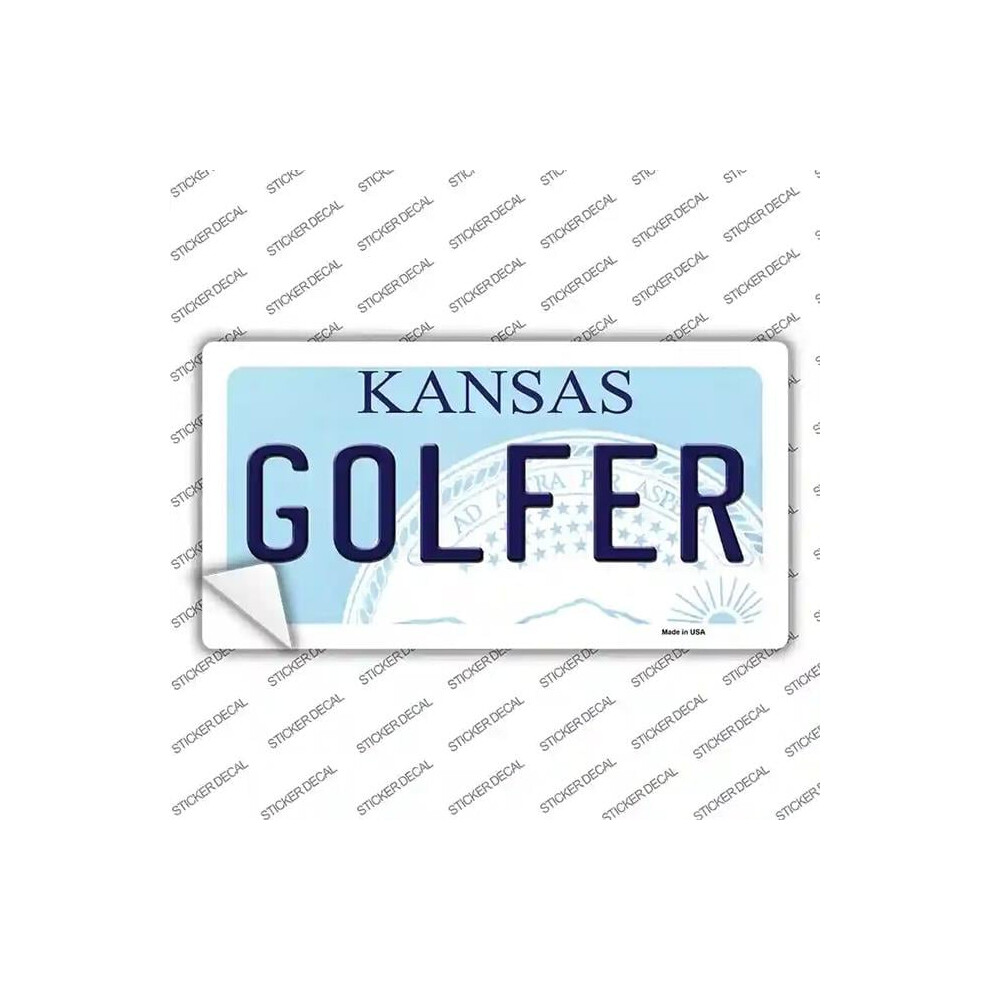 Smart Blonde Lp-6619S-L Golfer Kansas Novelty Sticker Decal - Large 731997912419