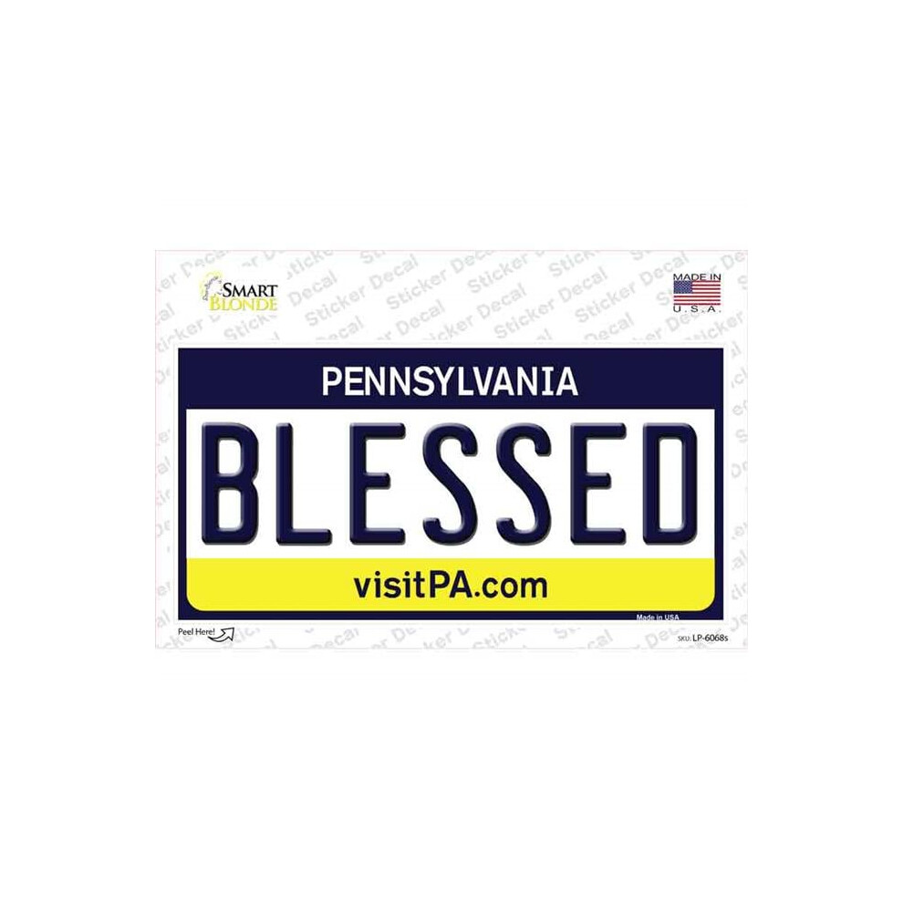Smart Blonde Lp-6068S-M Blessed Pennsylvania State Novelty Sticker Decal - Medium 731997913423