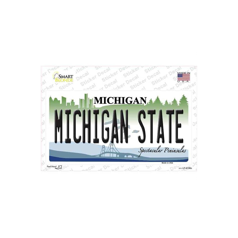 Smart Blonde Lp-6106S-M Michigan State Novelty Sticker Decal - Medium 731997913546