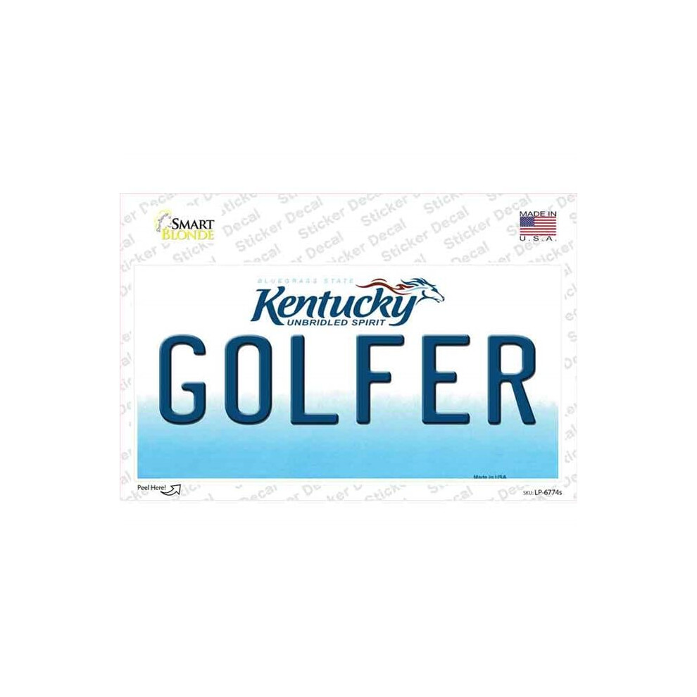 Smart Blonde Lp-6774S-M Golfer Kentucky Novelty Sticker Decal - Medium 731997914543