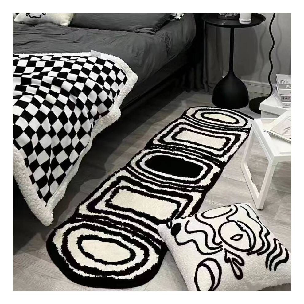 (Art space, 100X150cm 39.3X59in) Windmill bedside blanket, household long strip bedside floor mat