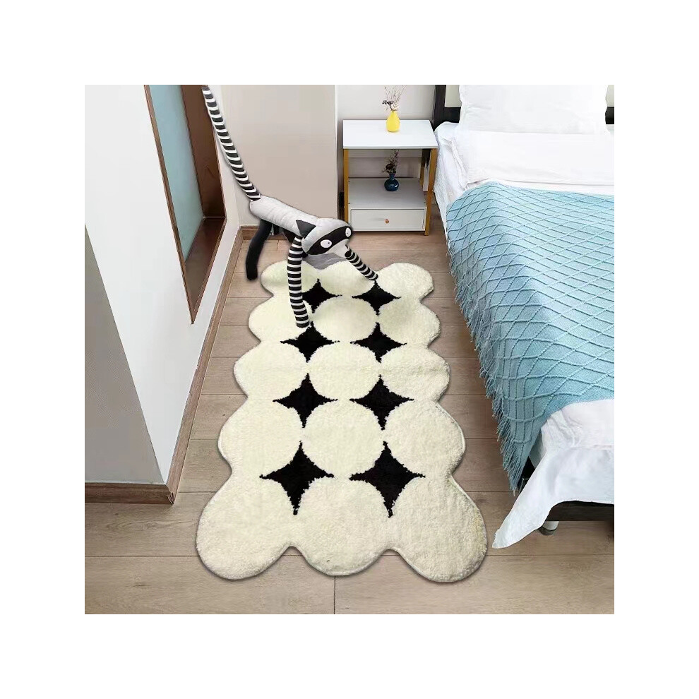 (white chocolate, 40X60cm 15.7X23.6in) Windmill bedside blanket, household long strip bedside floor mat