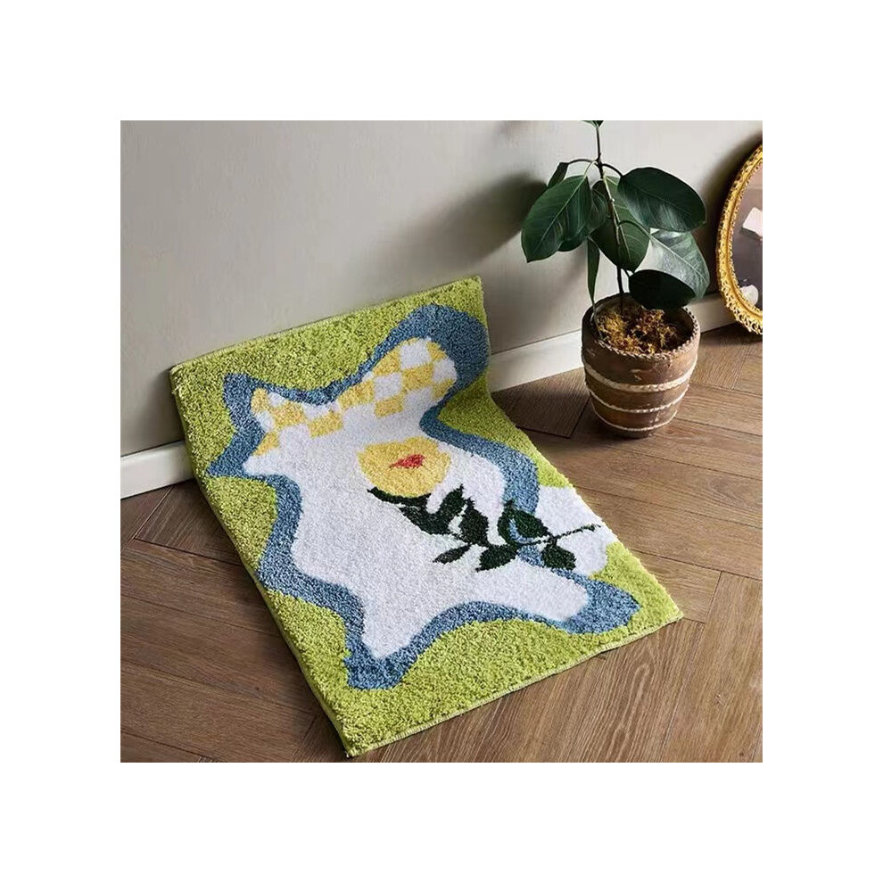 (A-2, 100X150cm 39.3X59in) Toilet, bathroom floor mat, water-absorbing non-slip foot mat, bedroom door mat, door entry, toilet, toilet carpet