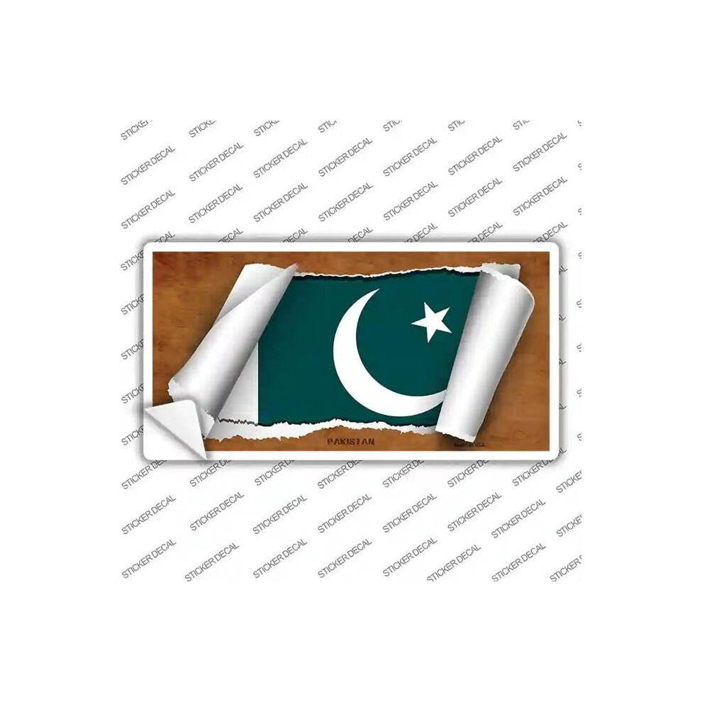 Smart Blonde Lp-9262S-Xl Pakistan Flag Scroll Novelty Sticker Decal - Extra Large 792636005893