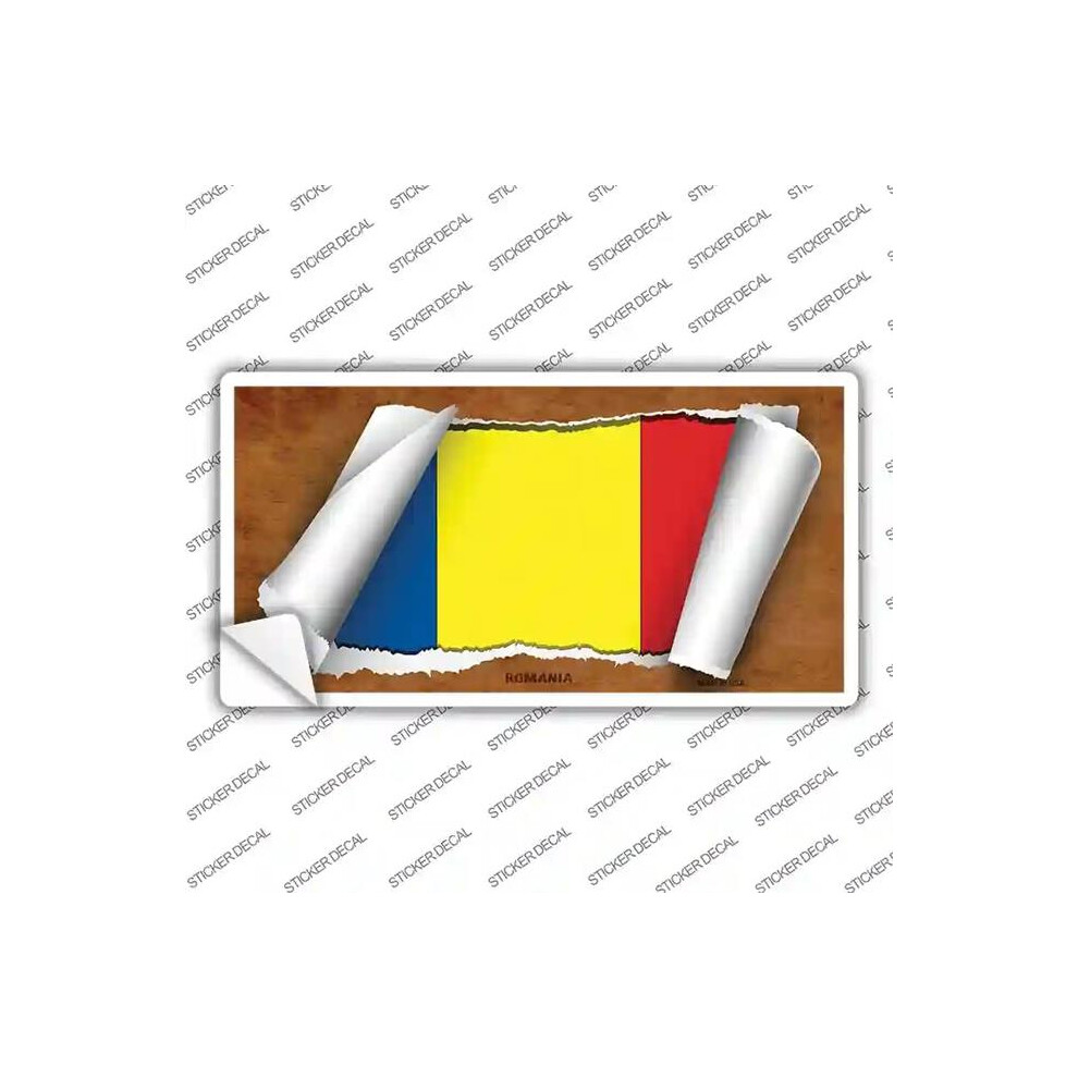 Smart Blonde Lp-9269S-L Romania Flag Scroll Novelty Sticker Decal - Large 792636005930