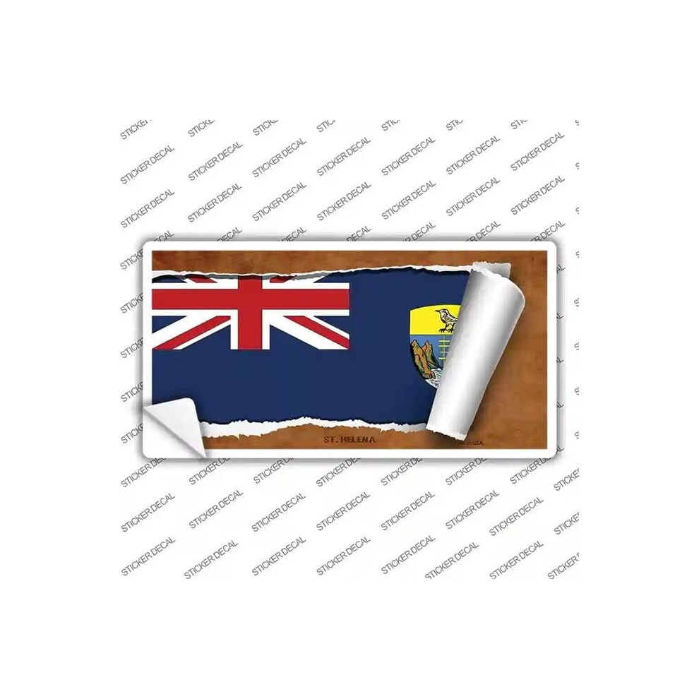 Smart Blonde Lp-9290S-S St Helena Flag Scroll Novelty Sticker Decal - Small 792636006067