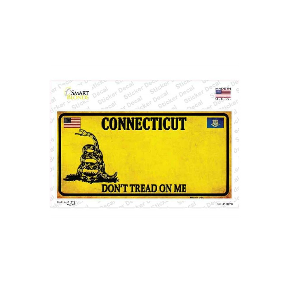 Smart Blonde Lp-8839S-M Connecticut Dont Tread On Me Novelty Sticker Decal - Medium 792636006432