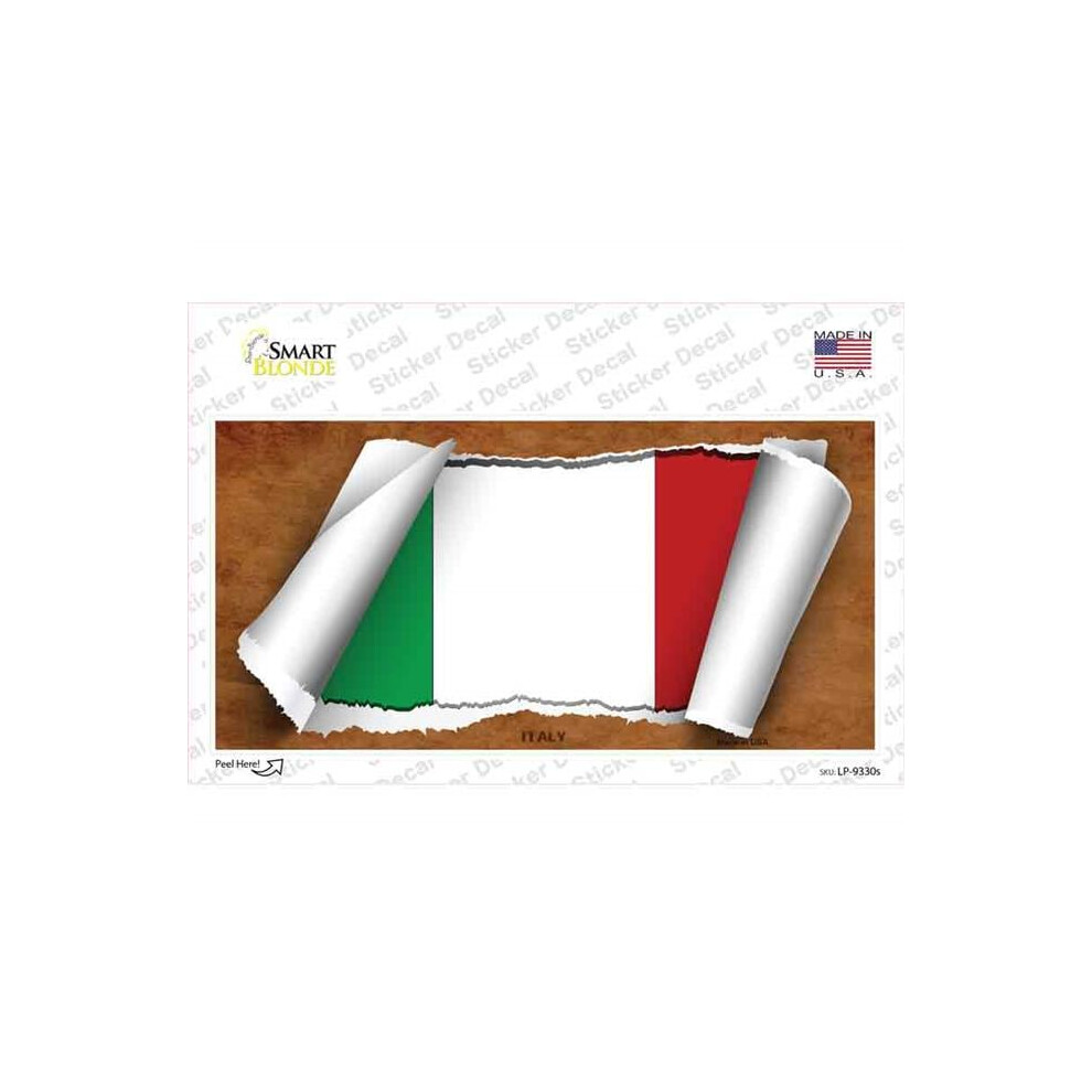Smart Blonde Lp-9330S-M Italy Flag Scroll Novelty Sticker Decal - Medium 792636006807