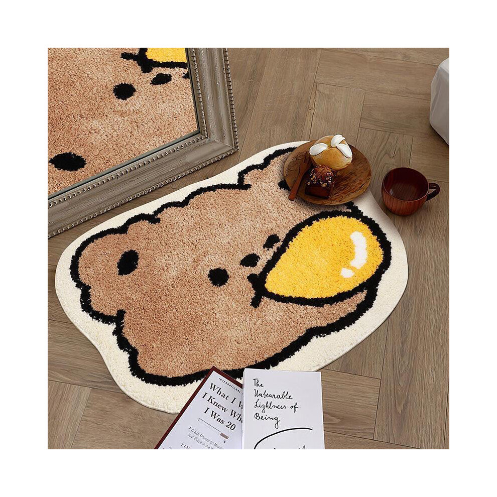 (bear, 120X180cm47.2X70.8in) Cartoon bedroom cute bedside floor mat thickened imitation cashmere living room floor mat household carpet home
