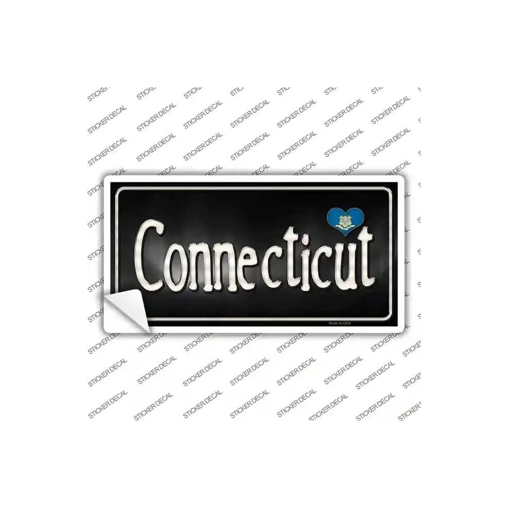 Smart Blonde Lp-9445S-L Connecticut Flag Script Novelty Sticker Decal - Large 792636008085
