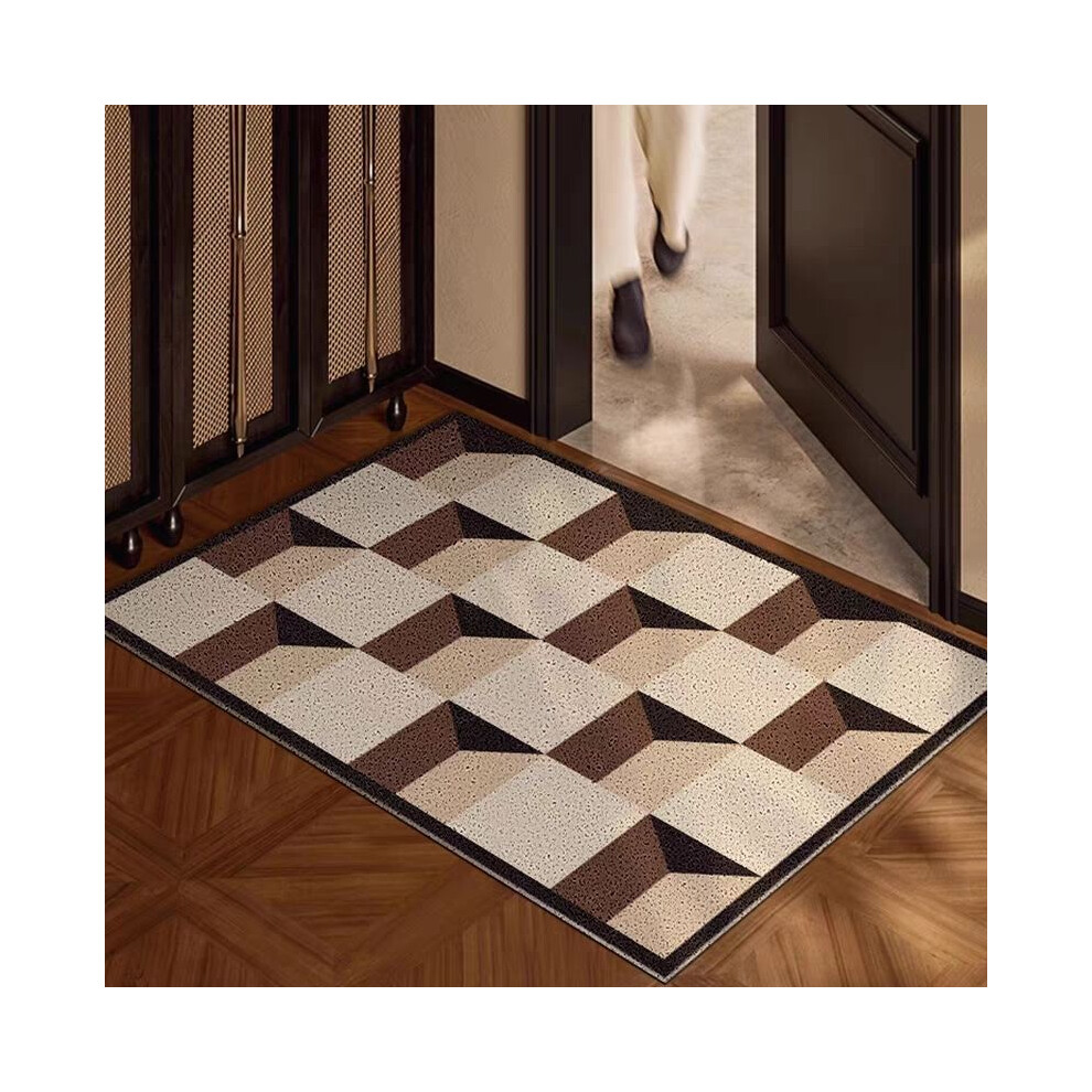 (A-6, 50X80cm 19.7X31.5in ) Geometric entrance door mat, door mat, household entrance silk ring, wear-resistant, soil resistant, dirt resistant mat