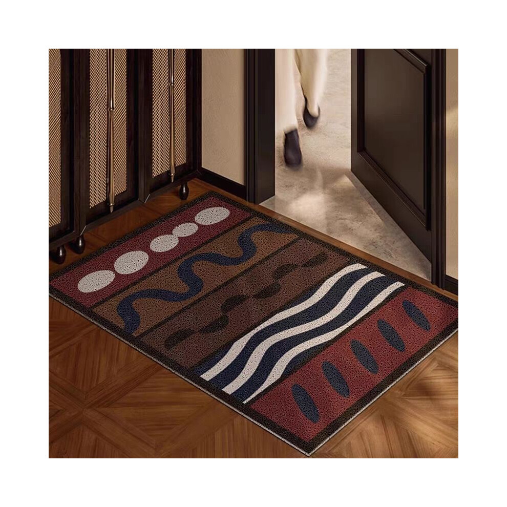(A-8, 50X80cm 19.7X31.5in ) Geometric entrance door mat, door mat, household entrance silk ring, wear-resistant, soil resistant, dirt resistant mat