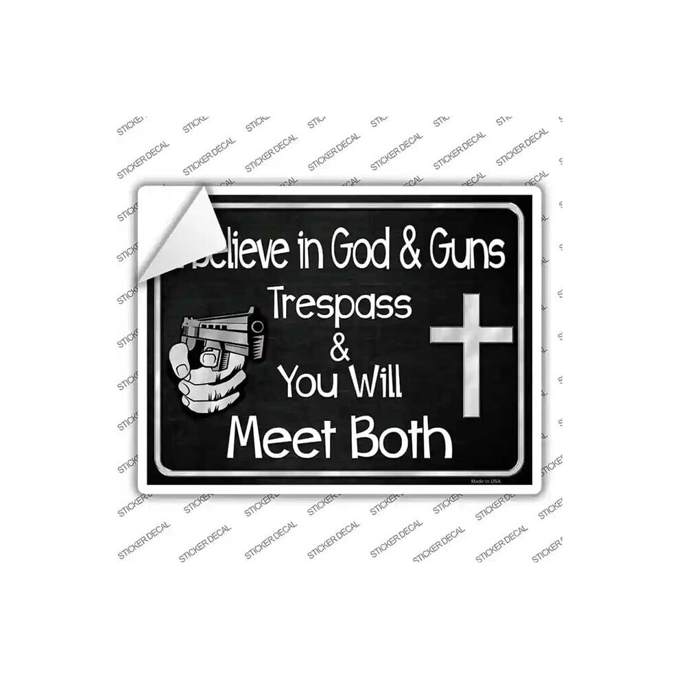 Smart Blonde P-1464S-Xl God & Guns Novelty Rectangle Sticker Decal - Extra Large 792636009747