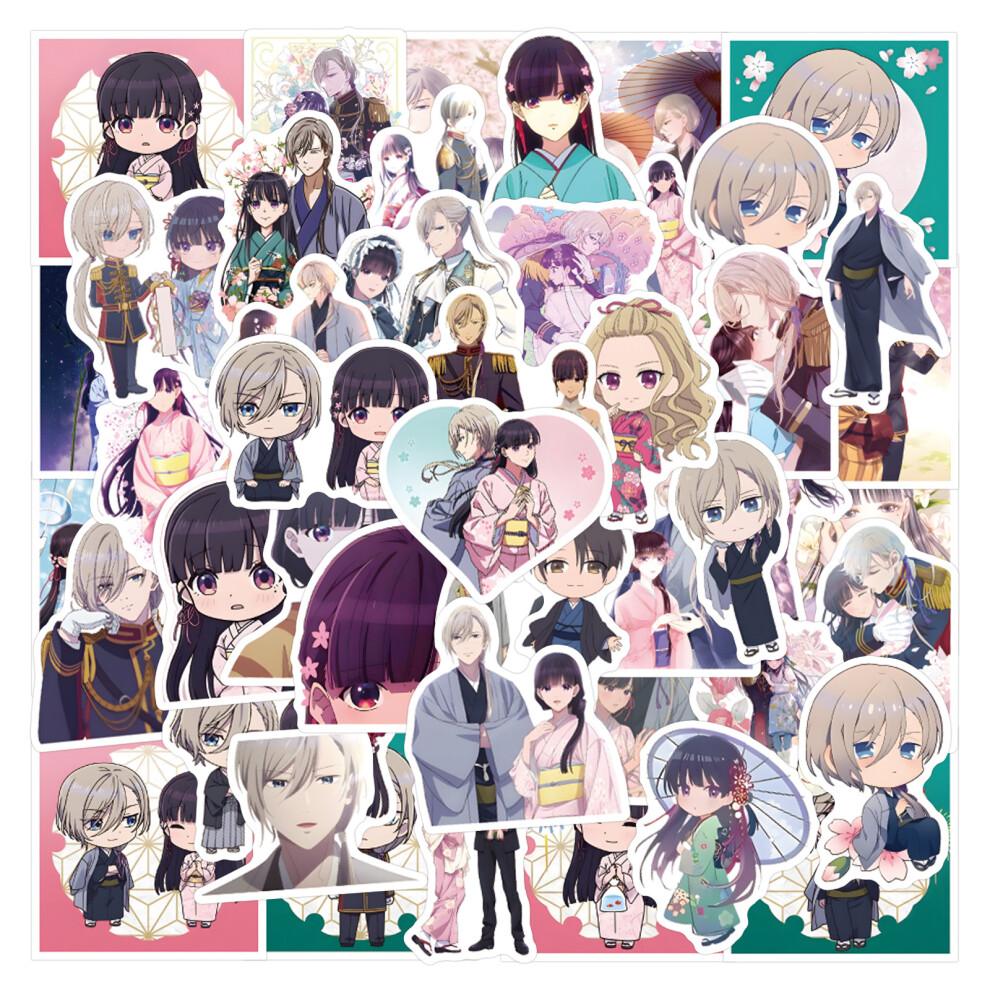 (MULTICOLOR) 56Pcs Anime My Happy Marriage Stickers Saimori Miyo DIY Stickers Scrapbooking Phone Luggage Skateboard Waterproof Decals