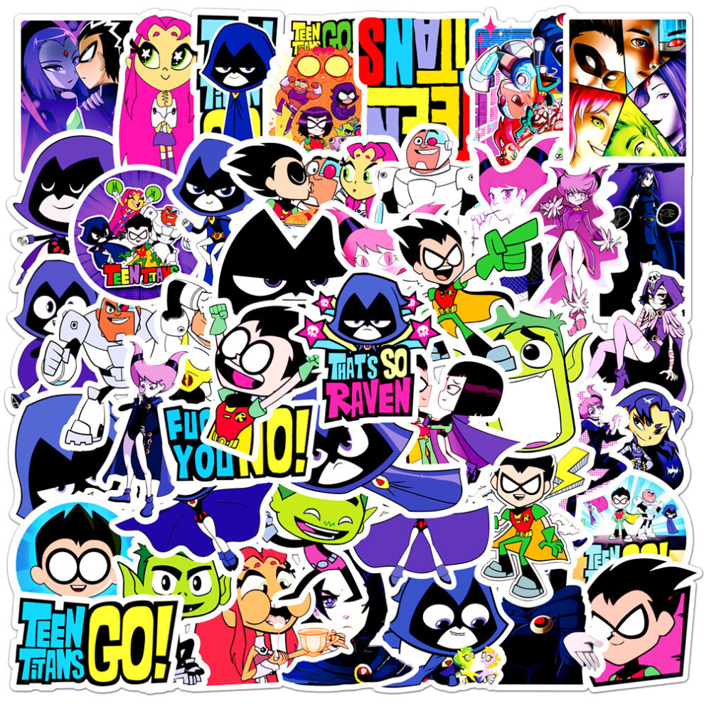 (MULTICOLOR) 50Pcs Cartoon Teen Titans Go Stickers DIY Stickers Scrapbooking Phone Luggage Skateboard Decorative Waterproof Graffiti Decals